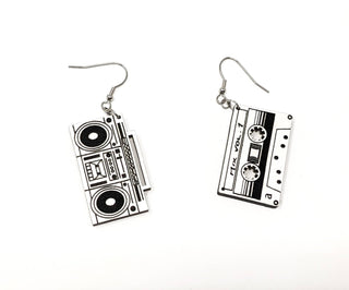 Boombox and Cassette Tape Earrings