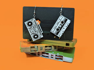 Boombox and Cassette Tape Earrings