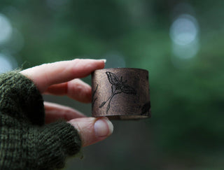 Leather Shawl Cuff : Luna Moth