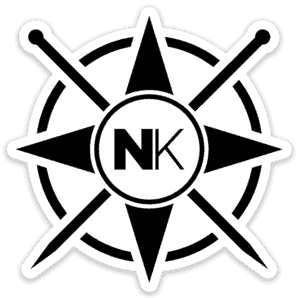 Nomadic Knits vinyl sticker logo sticker black on white