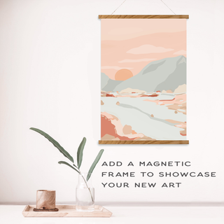 Showcase your "Walk in Nature Meditative Art Paint by Number Kit" in a magnetic wooden frame for a calming, creative ritual. Add a magnetic frame to display your art and bring tranquility to any space.