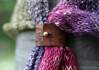 Leather Shawl Cuff - Filigree