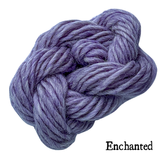 A twisted skein of Enchanted purple yarn for the Tatters the Cat Poppet | Knitting Kit, perfect for an intention spell.