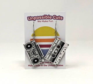 Boombox and Cassette Tape Earrings