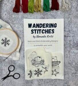 Wandering Stitches Ice Skating Bears Embroidery Stickers